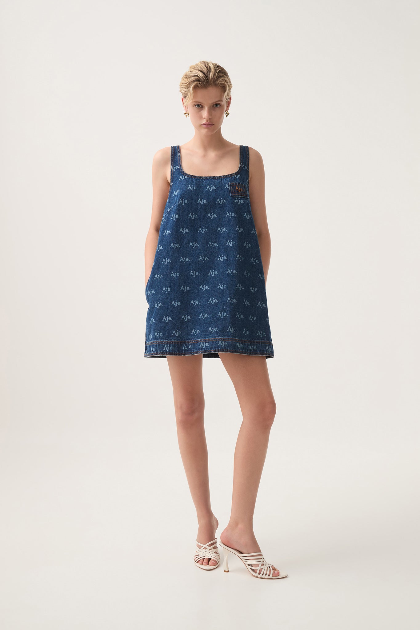 Ratio Logo Denim Mini Dress