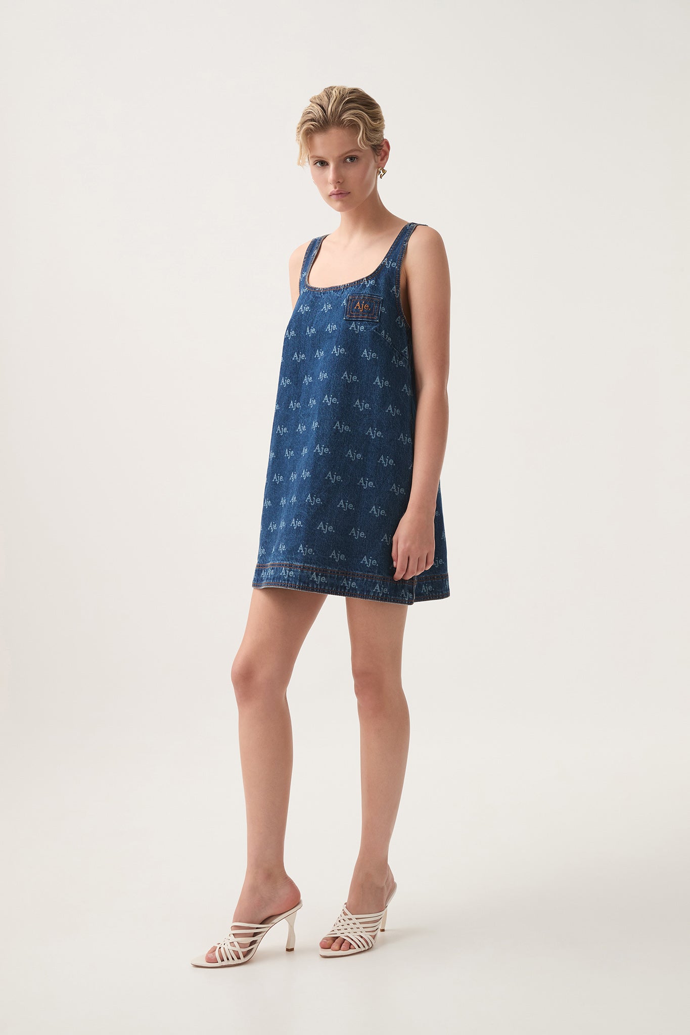 Ratio Logo Denim Mini Dress