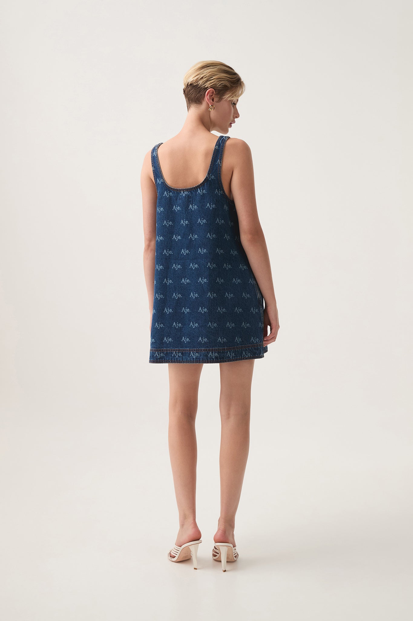 Ratio Logo Denim Mini Dress