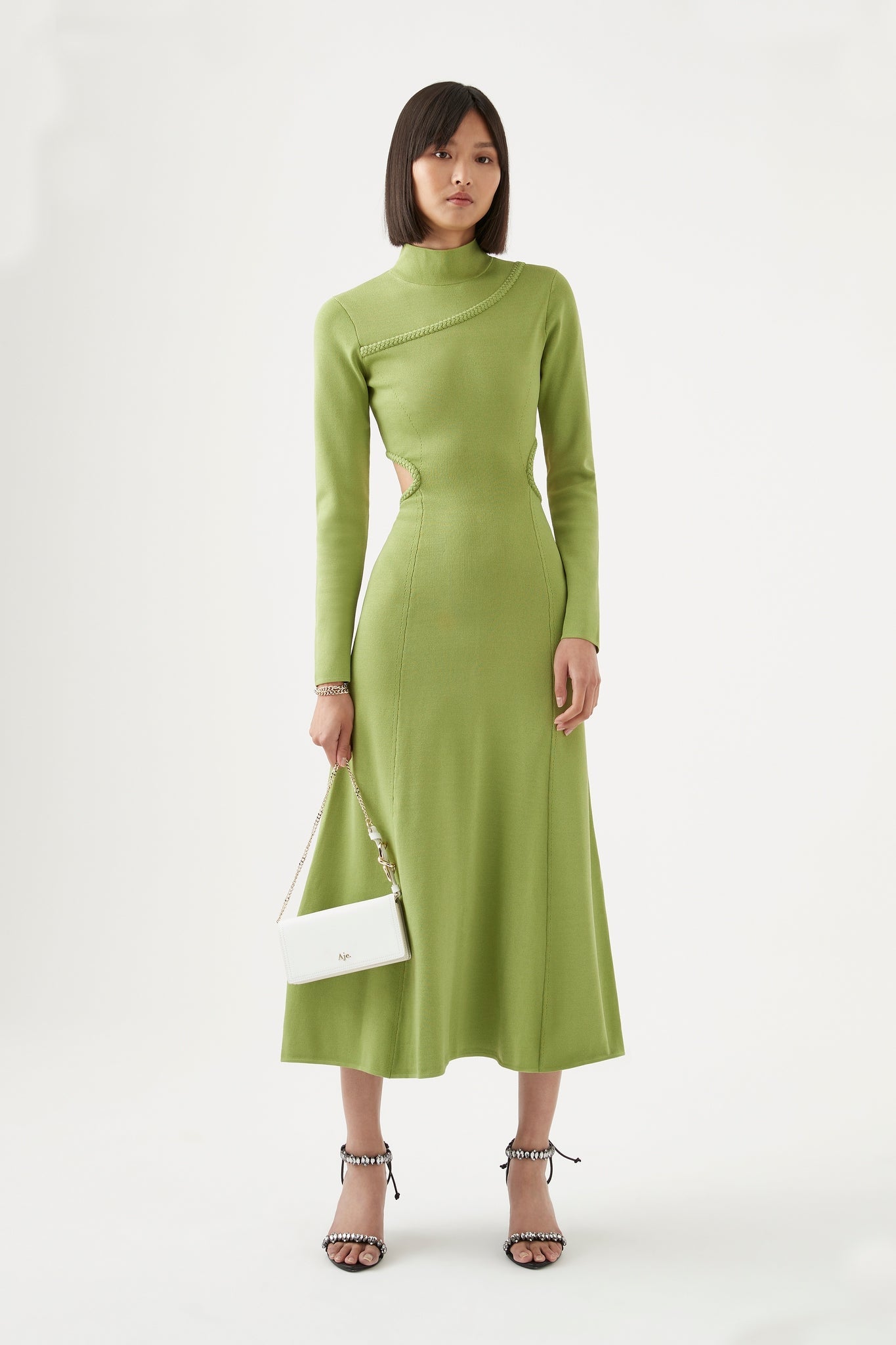 Amelie Braided Cut Out Knit Dress | Verdant Green | Aje – Aje World