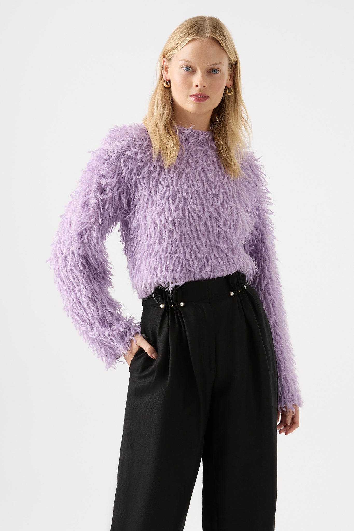 Lilac fluffy outlet jumper