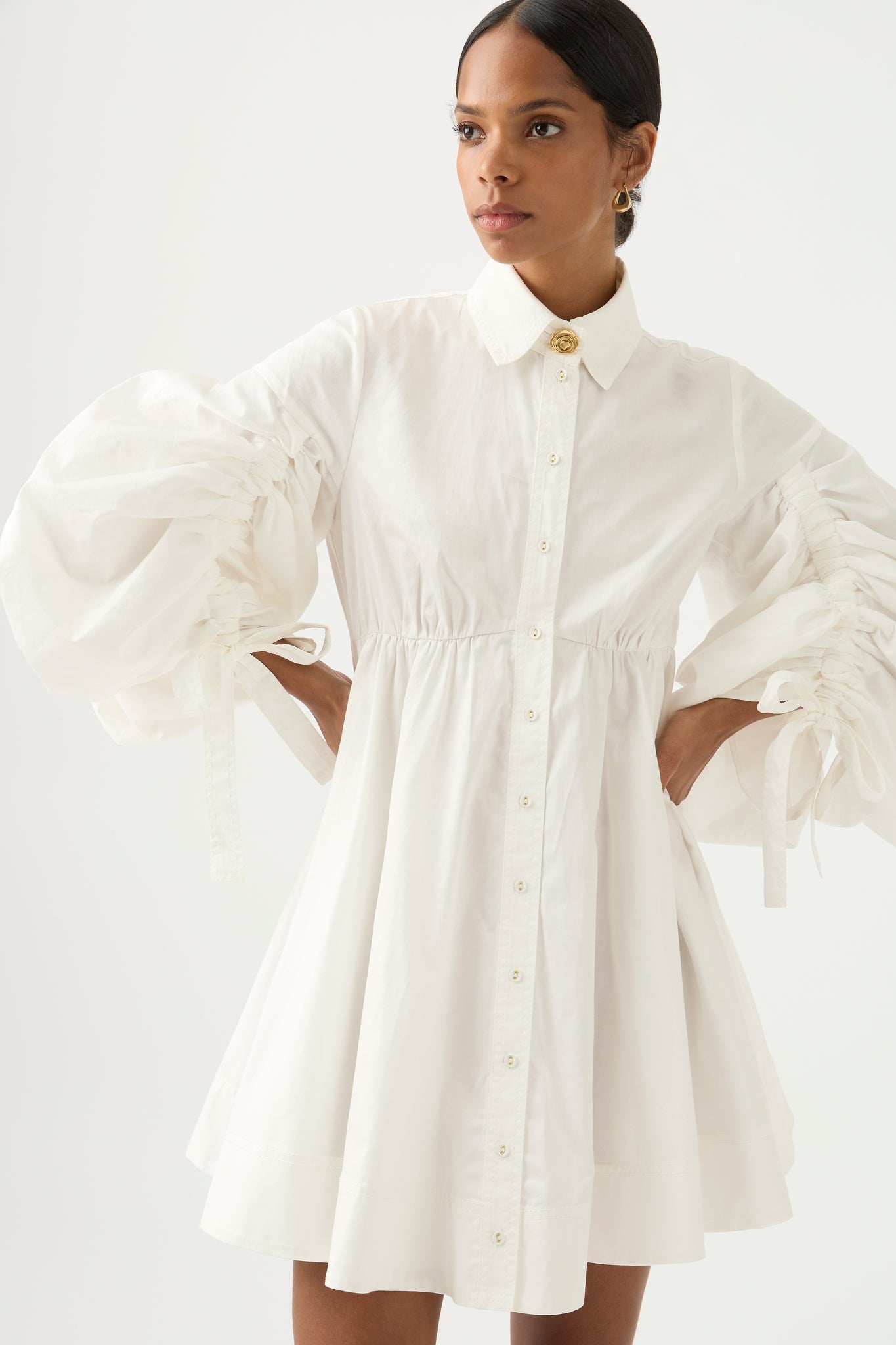 Utopia Drawstring Mini Dress Ivory Aje Aje ROW