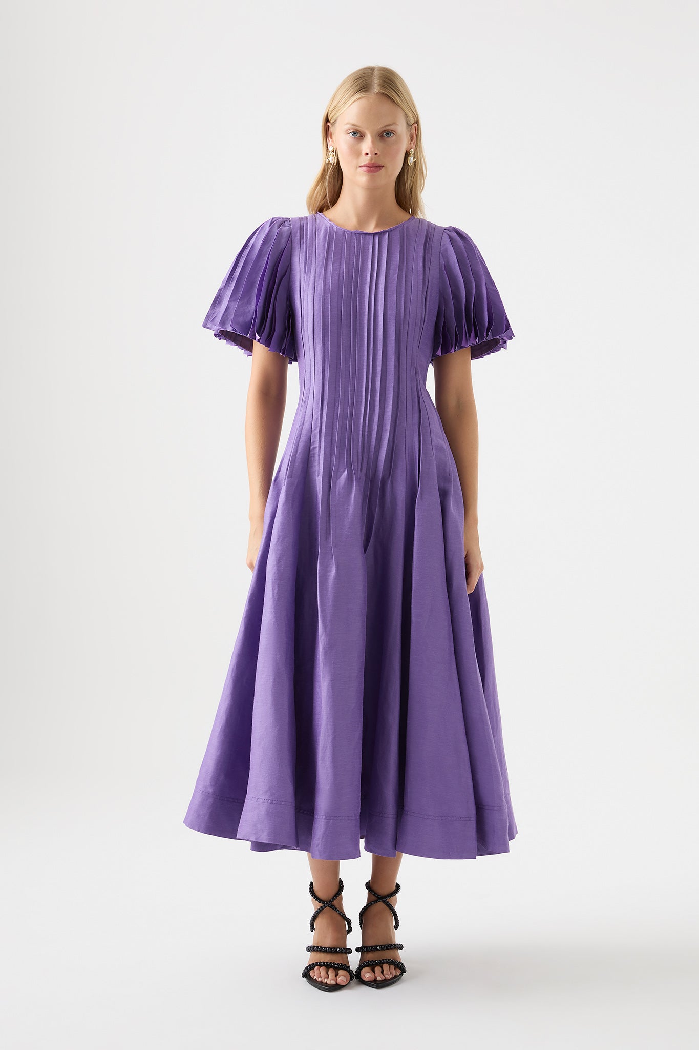 Deep purple midi on sale dress