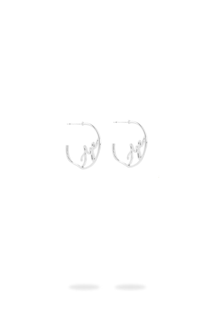 Boucles d'oreilles créoles à logo Aje