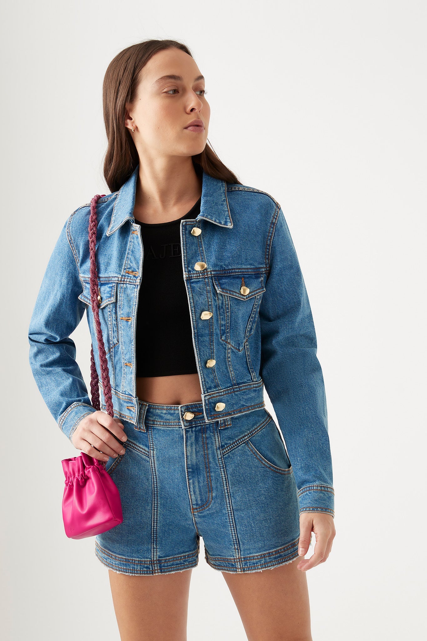 Jean jacket best sale and shorts set