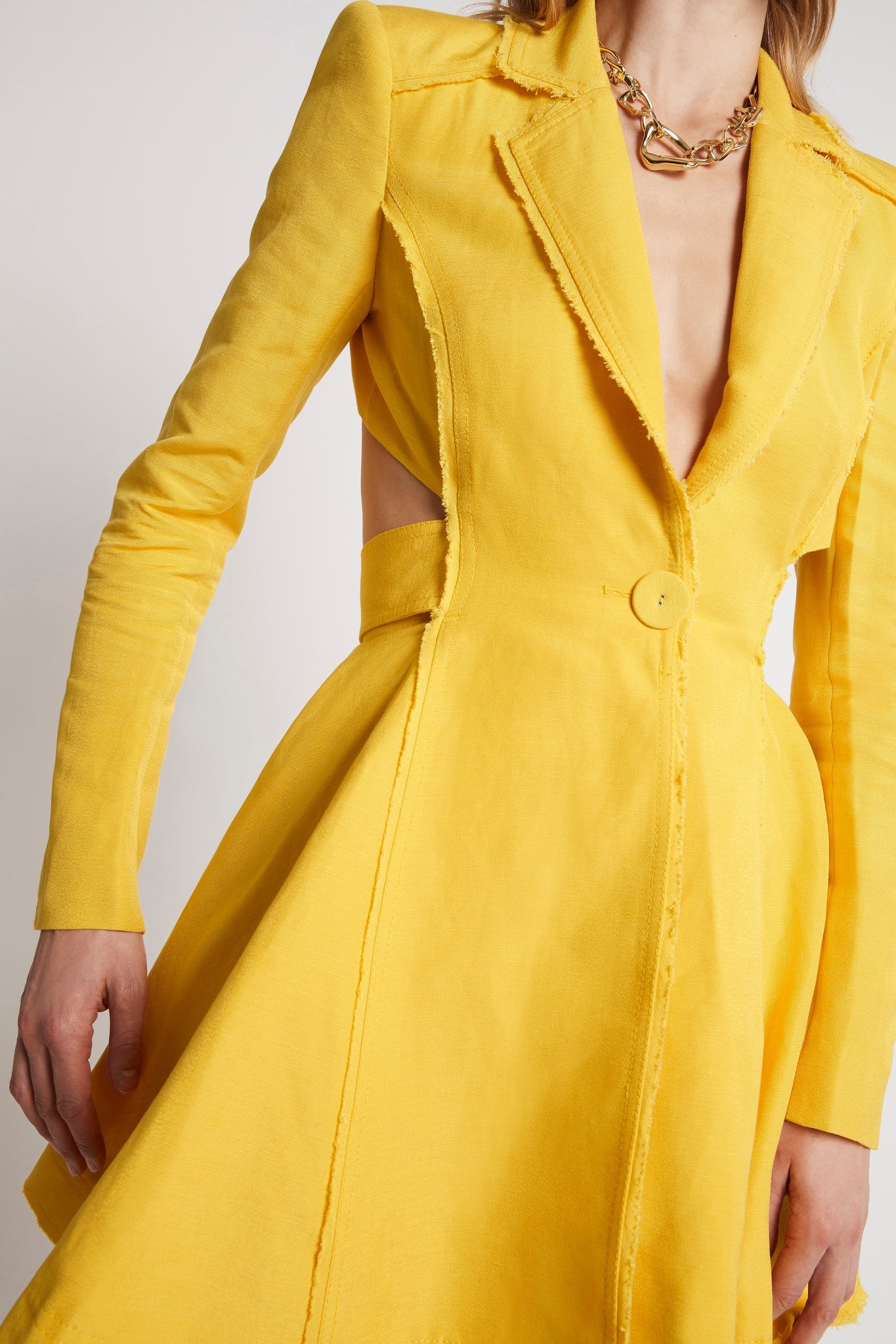 Yellow dress sale and jacket