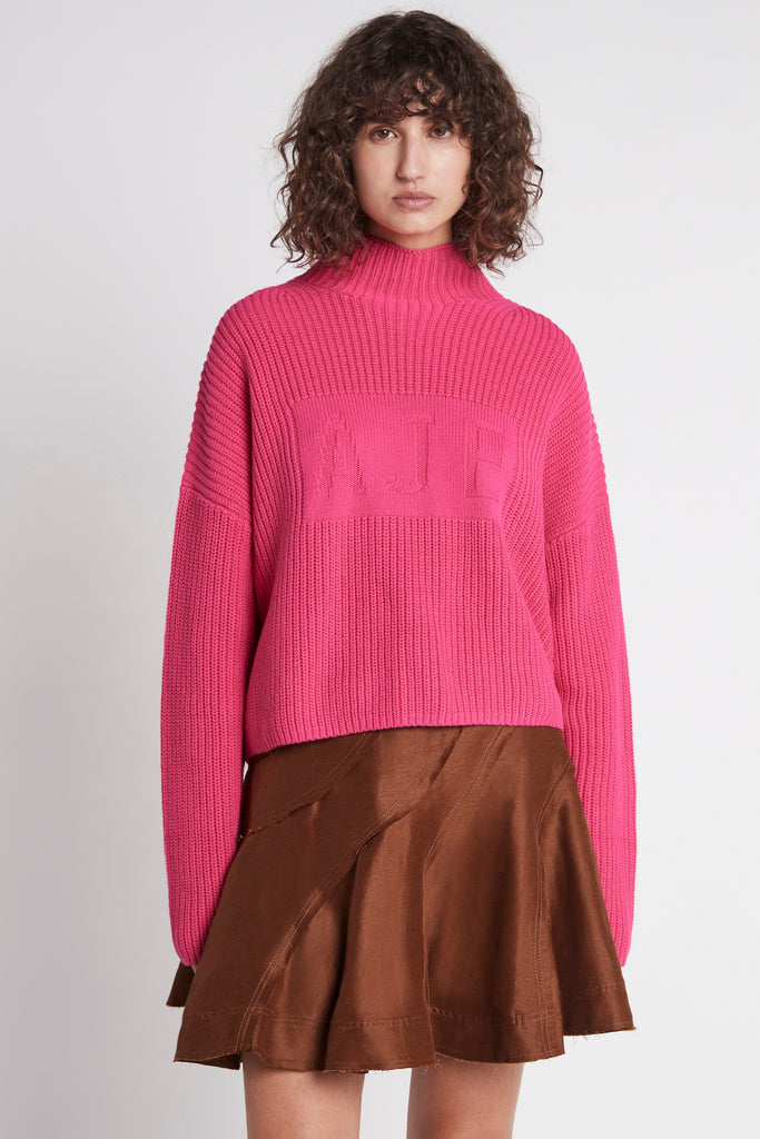 Lou Logo Knit Jumper | Magenta | Aje – Aje World